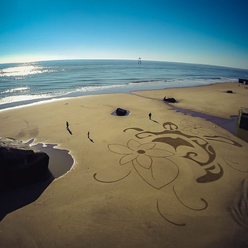 Beach art tortue polynésienne