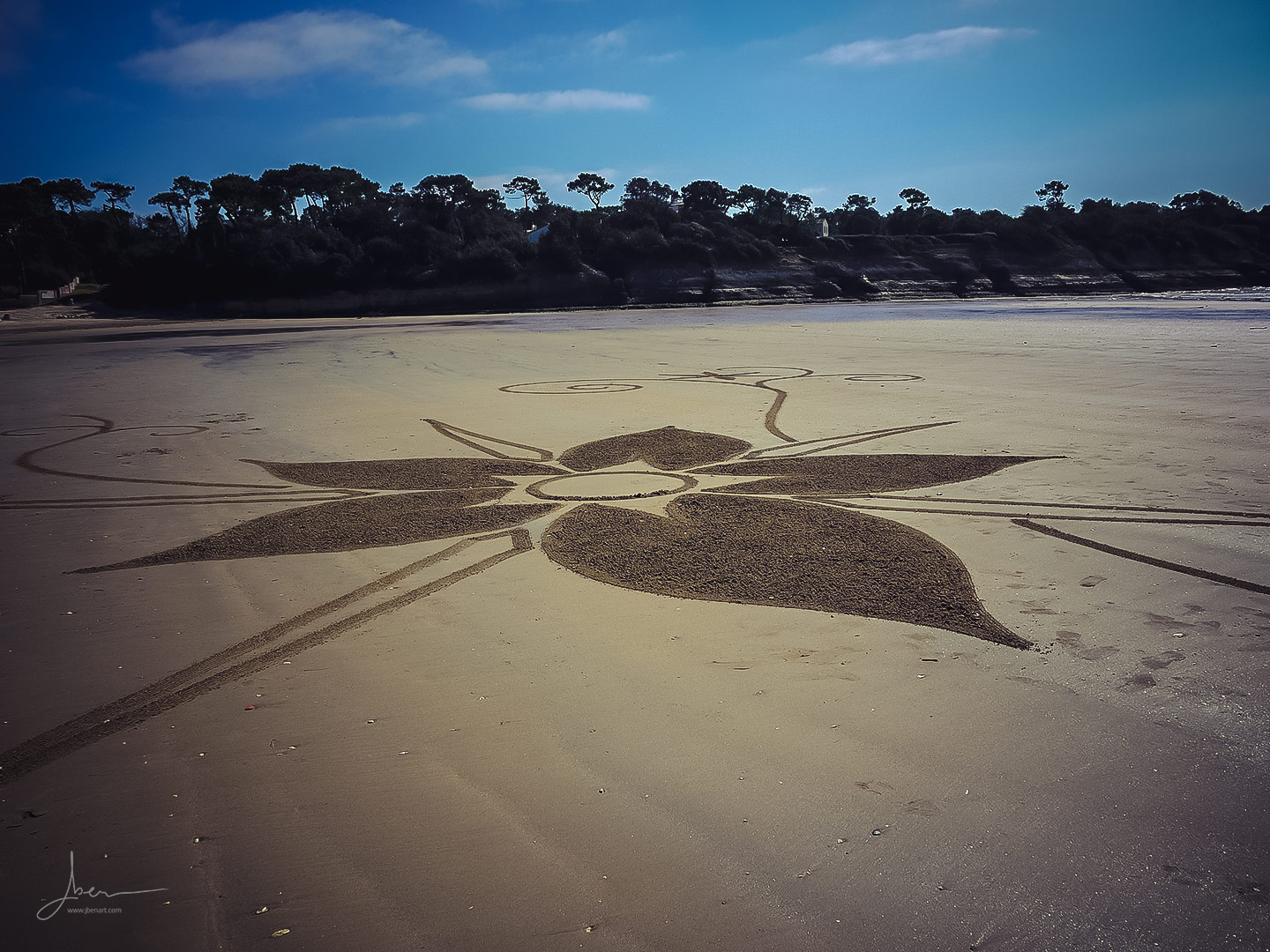 Beach art lotus