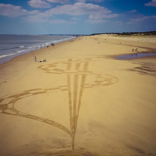 Beach art damiers croisés