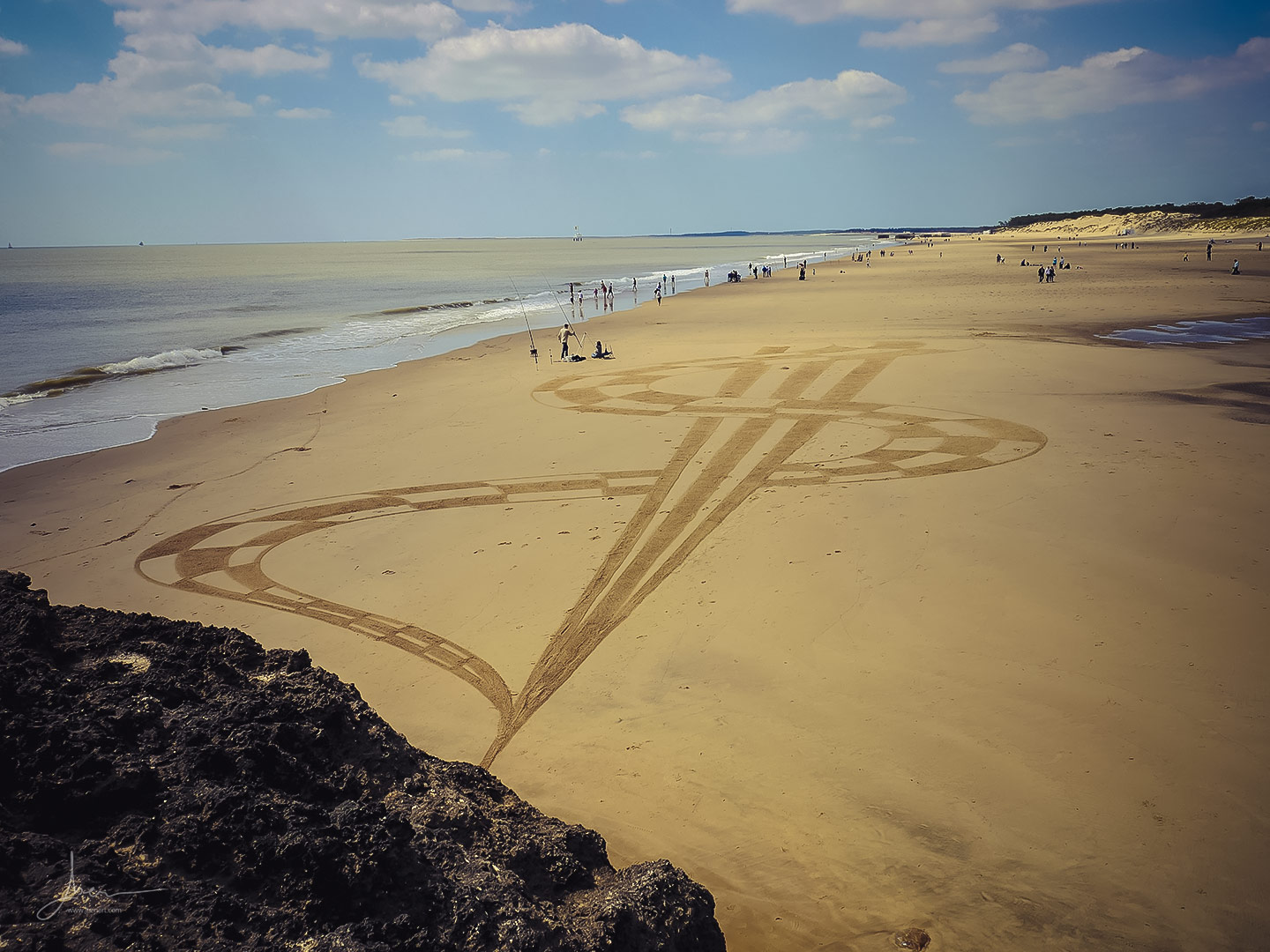 Beach art damiers croisés