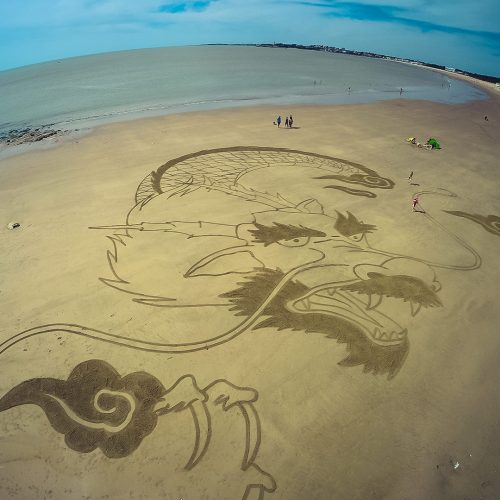 Beach art dragon japonais