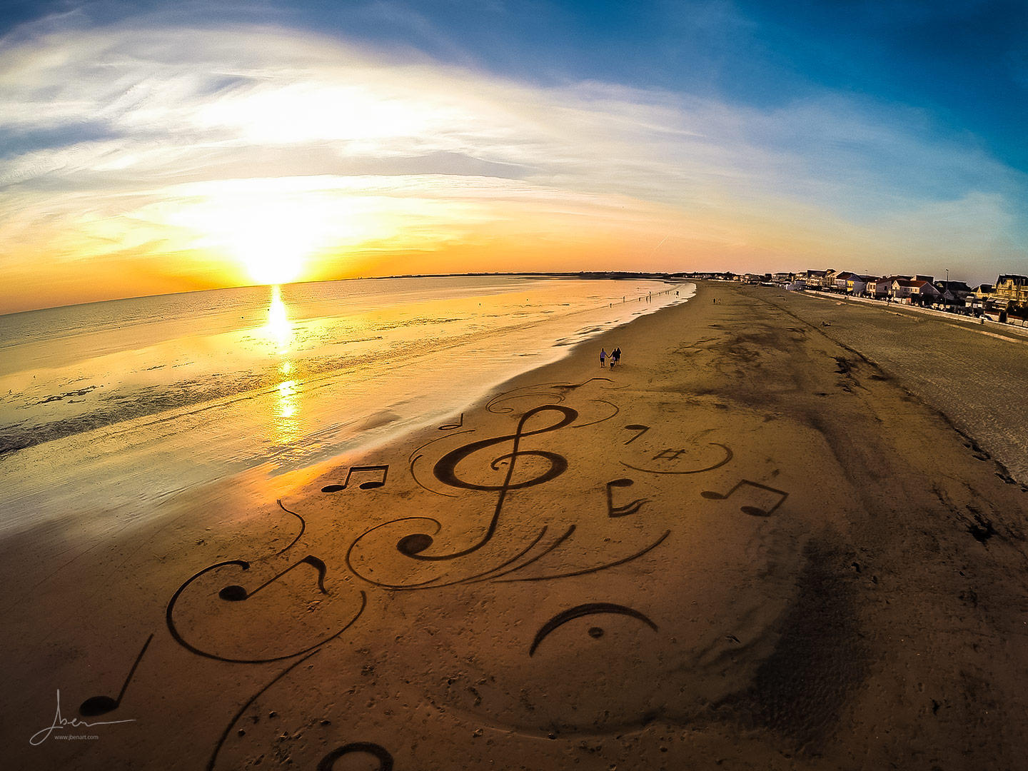 Beach art Clé de sol