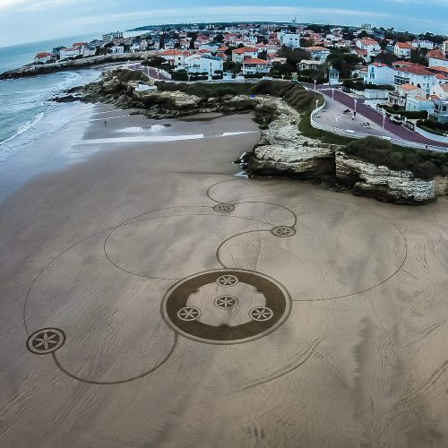 Beach art mandala filant
