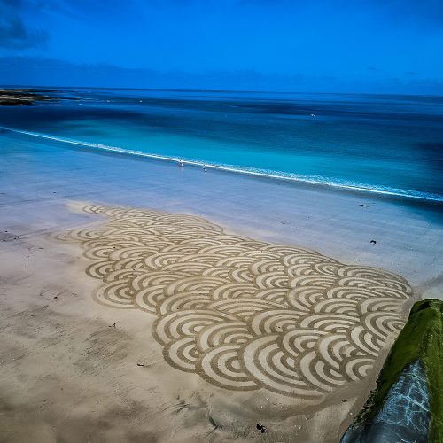 Beach art tube circles