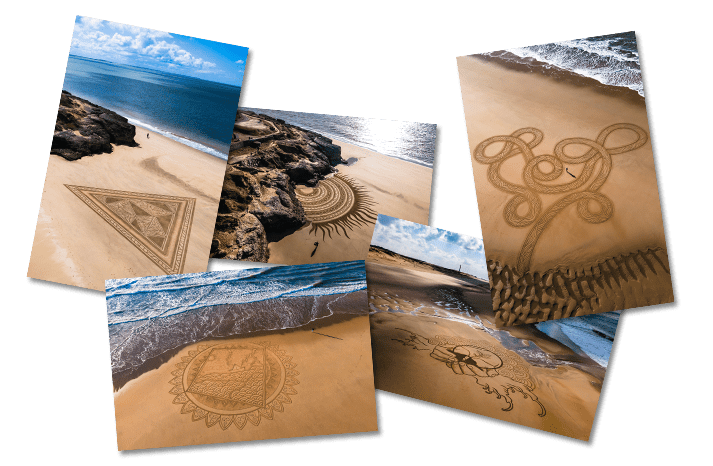 Boutique de photo de dessin sur le sable