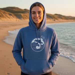 Sweat à capuche Bio effet mer