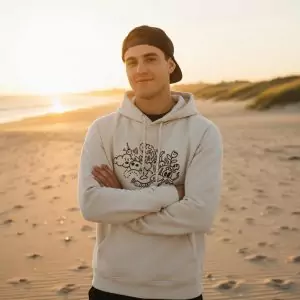 Sweat à Capuche Bio Effet Mer Doodle Black