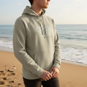 Sweat à Capuche Bio Effet Mer Doodle White