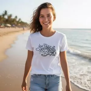 T-Shirt Effet mer Doodle