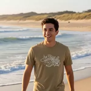 T-Shirt Effet Mer Doodle Blanc